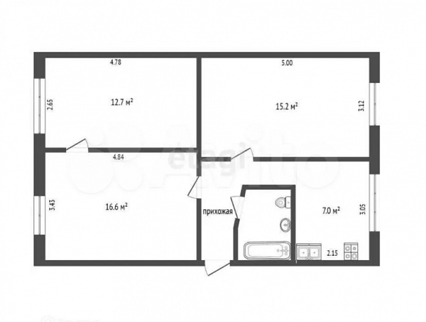 3-к квартира, Одесская, 22а