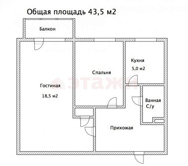 2-к квартира, Урицкого, 44