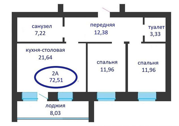 2-к квартира в новостройке, Тимофея Кармацкого, 