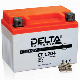Мото аккумулятор "DELTA MOTO" CT 1204 AGM YB4L-B (4Ач о/п)