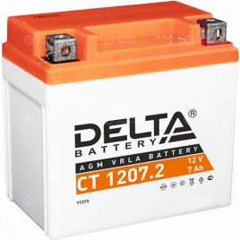 Мото аккумулятор "DELTA MOTO" CT 1207.2 AGM YTZ7S (7Ач о/п)