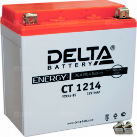 Мото аккумулятор "DELTA MOTO" CT 1214 AGM YTX14-BS (14Ач п/п)